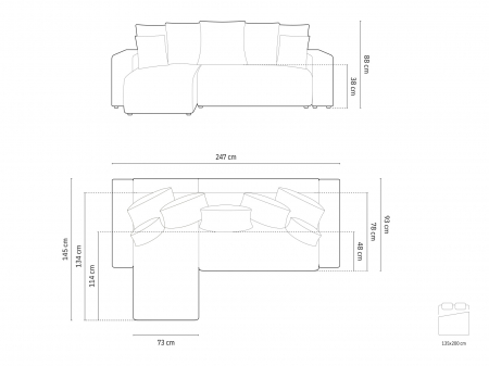 Coltar extensibil Jini cu 4 locuri, colt reversibil si tapiterie din tesatura structurala [8]
