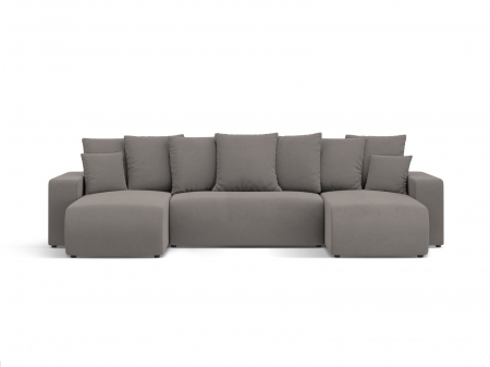 Coltare - Coltar extensibil Jini in forma de U cu 5 locuri, colt reversibil si tapiterie din catifea