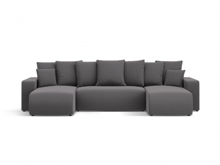 Canapele extensibile - Coltar extensibil Jini in forma de U cu 5 locuri, colt reversibil si tapiterie din tesatura structurala