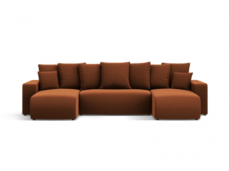 Coltare - Coltar extensibil Jini in forma de U cu 5 locuri, colt reversibil si tapiterie din tesatura structurala
