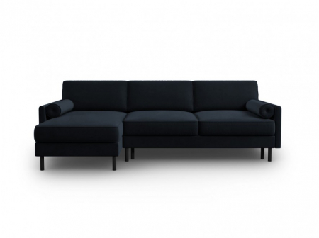Coltare - Coltar extensibil Scott cu colt pe partea stanga si tapiterie din catifea, albastru inchis