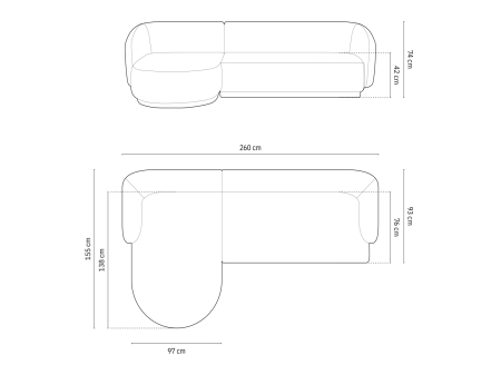 Colțar Gomera cu tapițerie din catifea [5]