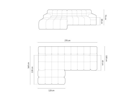 Colțar Hawaii cu tapițerie din catifea [5]