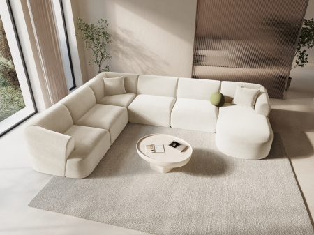 Colțar în formă de U Campi cu tapițerie din catifea [5]