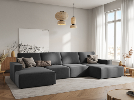 Colțar în formă de U Carlo cu tapițerie din catifea [4]