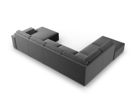 Colțar în formă de U Carlo cu tapițerie din catifea [2]