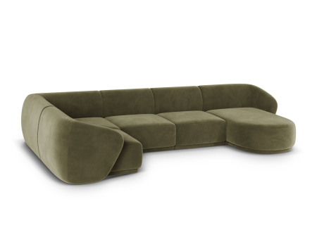 Colțar în formă de U Gomera cu tapițerie din catifea [3]