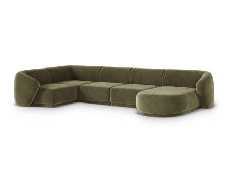 Colțar în formă de U Gomera cu tapițerie din catifea [1]