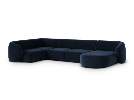 Colțar în formă de U Gomera cu tapițerie din catifea [1]