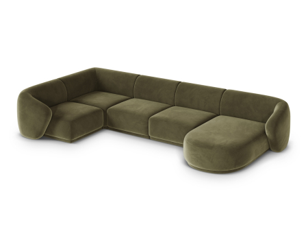 Colțar în formă de U Gomera cu tapițerie din catifea [2]