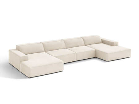 Colțar în formă de U Jodie cu tapițerie din catifea [1]