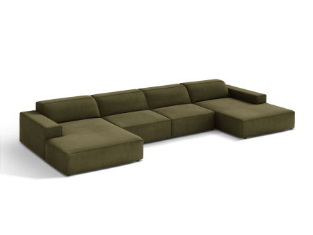 Colțar în formă de U Jodie cu tapițerie din catifea [1]