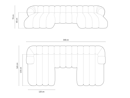 Colțar în formă de U Koge cu tapițerie din catifea [5]
