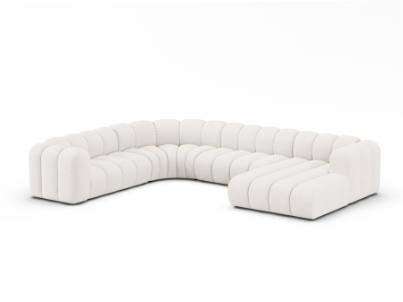 Colțar în formă de U Lupine cu tapițerie din bouclé [1]