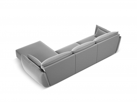 Coltar Kaelle cu tapiterie din catifea si colt pe partea dreapta, gri [2]