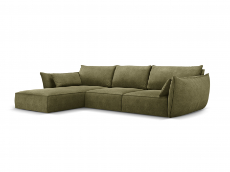 Coltar Kaelle cu tapiterie din tesatura structurala si colt pe partea stanga, verde [1]