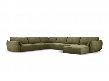 Coltare - Coltar Kaelle in forma de U cu tapiterie din tesatura structurala si colt pe partea stanga, verde