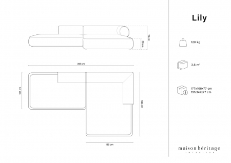 Coltar Lily cu 4 locuri si tapiterie din tesatura structurala [6]