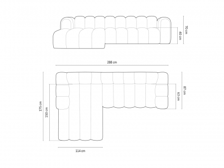 Coltar Lupine cu 4 locuri, colt pe partea stanga si tapiterie din catifea, bej [5]