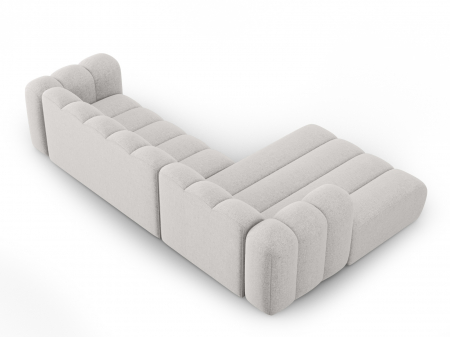 Coltar Lupine cu 4 locuri, colt pe partea stanga si tapiterie din tesatura structurala, gri deschis [3]