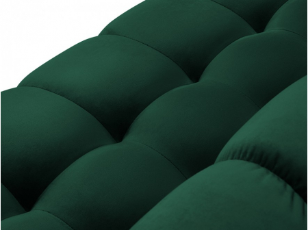 Coltar Mamaia in forma de U cu tapiterie din catifea si picioare din metal auriu, verde închis [4]