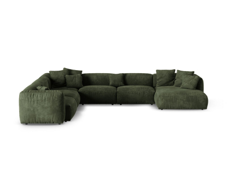 Coltar Martina in forma de U cu tapițerie din catifea [0]