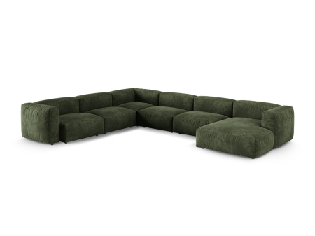 Coltar Martina in forma de U cu tapițerie din catifea [1]