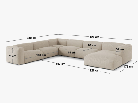 Coltar Martina in forma de U cu tapițerie din catifea [5]