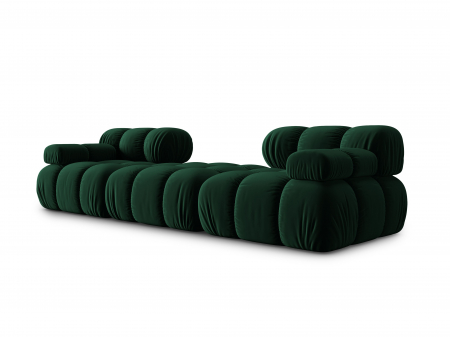 Coltar modular Bellis cu 3 locuri si tapiterie din catifea, verde inchis [8]