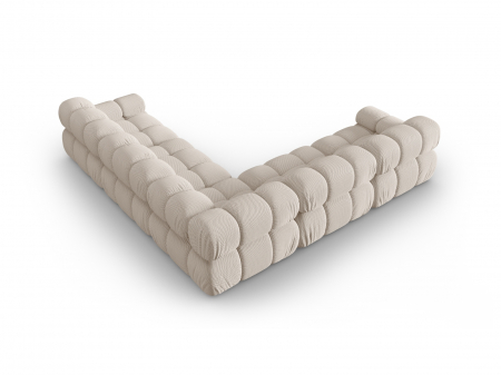 Coltar modular Bellis cu 5 locuri si tapiterie din tesatura 3D, bej deschis [3]
