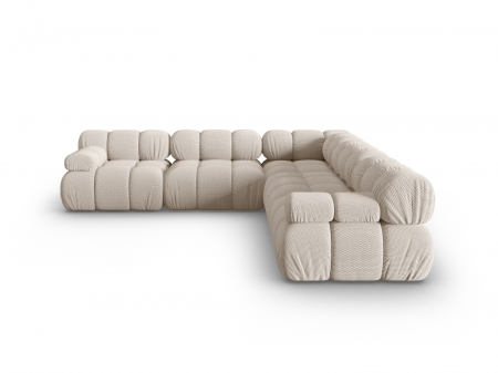 Coltare - Coltar modular Bellis cu 5 locuri si tapiterie din tesatura 3D, bej deschis