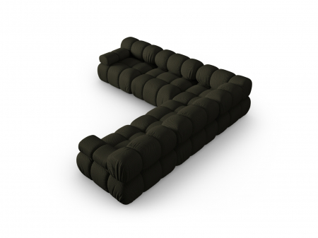 Coltar modular Bellis cu 5 locuri si tapiterie din tesatura 3D, verde [1]