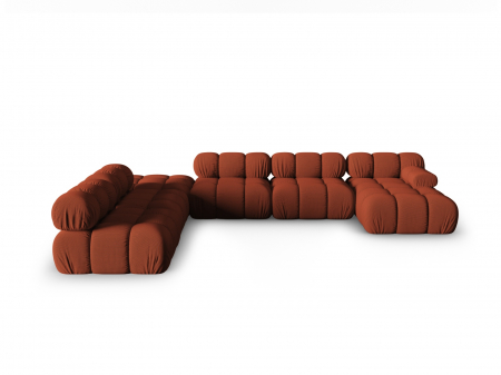 Canapele - Coltar modular Bellis in forma de U si tapiterie din tesatura 3D, brick