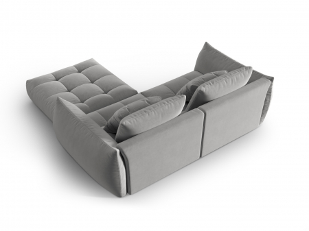 Coltar modular Bloom cu tapiterie din catifea, gri [2]