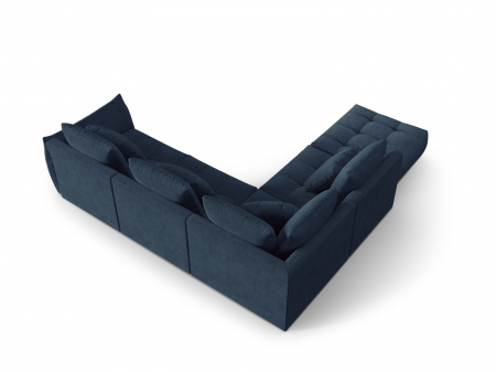 Coltar modular Bloom cu tapiterie din tesatura structurala si colt pe partea stanga, albastru inchis [2]