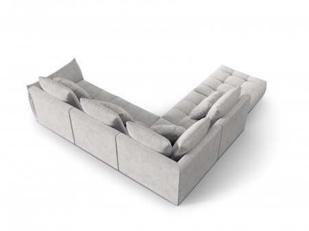 Coltar modular Bloom cu tapiterie din tesatura structurala si colt pe partea stanga, argintiu [2]