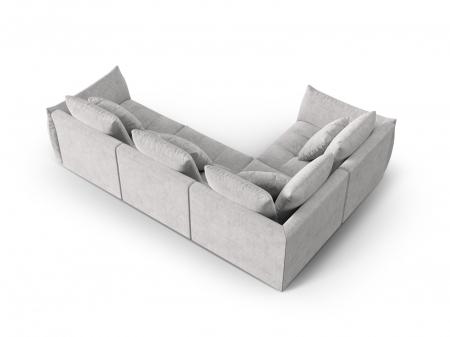 Coltar modular Bloom cu tapiterie din tesatura structurala si colt pe partea stanga, argintiu [2]