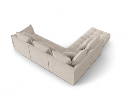 Coltar modular Bloom cu tapiterie din tesatura structurala si colt pe partea stanga, bej inchis [2]