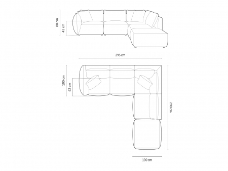 Coltar modular Chris cu tapiterie din catifea [5]