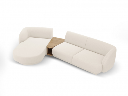 Coltar modular Miley cu tapiterie boucle si colt pe partea stanga, bej [1]