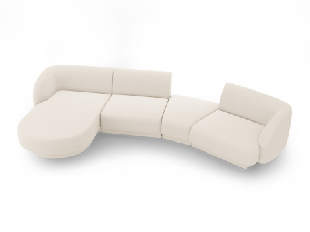 Coltar modular Miley cu tapiterie boucle si colt pe partea stanga, bej [1]