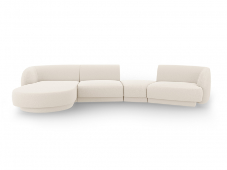 Canapele - Coltar modular Miley cu tapiterie boucle si colt pe partea stanga, bej