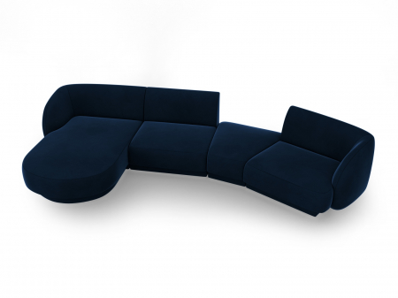 Coltar modular Miley cu tapiterie din catifea si colt pe partea stanga, albastru royal [1]