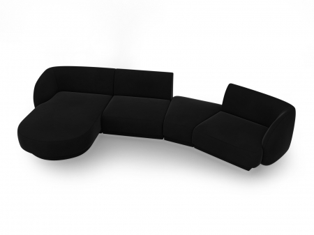 Coltar modular Miley cu tapiterie din catifea si colt pe partea stanga, negru [1]