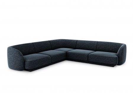 Canapele - Coltar modular Miley cu tapiterie din tesatura structurala, albastru royal