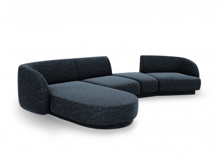 Coltar modular Miley cu tapiterie din tesatura structurala si colt pe partea stanga, albastru royal [2]