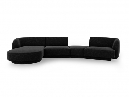 Coltare - Coltar modular Miley cu tapiterie din tesatura structurala si colt pe partea stanga, negru