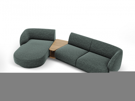 Coltar modular Miley cu tapiterie din tesatura structurala si colt pe partea stanga, petrol [1]