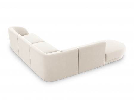 Coltar modular Miley tapiterie din catifea si colt pe partea stanga, bej deschis [2]