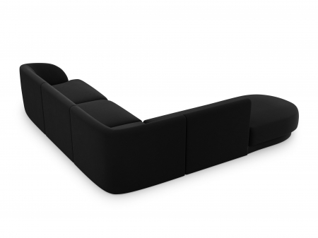 Coltar modular Miley tapiterie din catifea si colt pe partea stanga, negru [2]